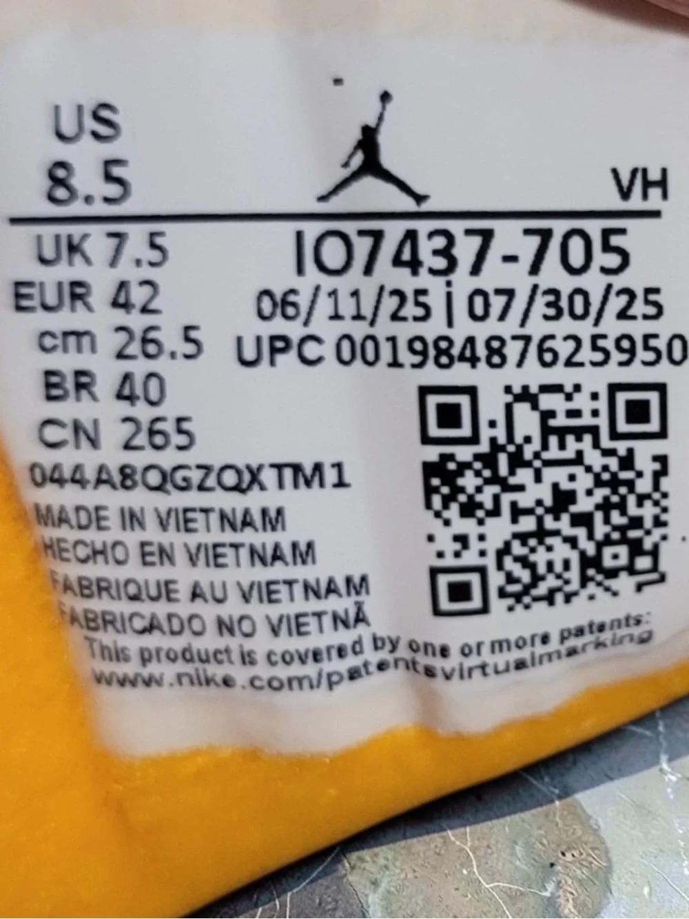 Jordan bold yellow